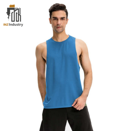 Blue Sleeveless Gym Shirt