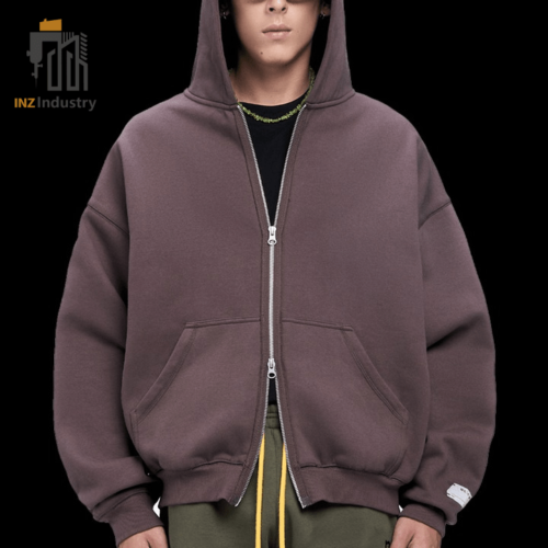 Zipper Fleece Hoodie For Men's