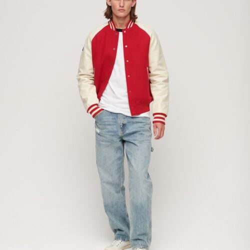 Red Varsity Leather Jacket