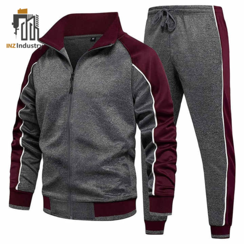 Gray & Maroon Sports Wear Suit