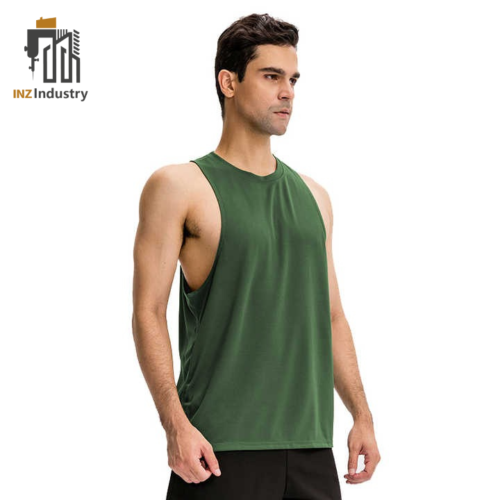Green Sleeveless Gym Shirt